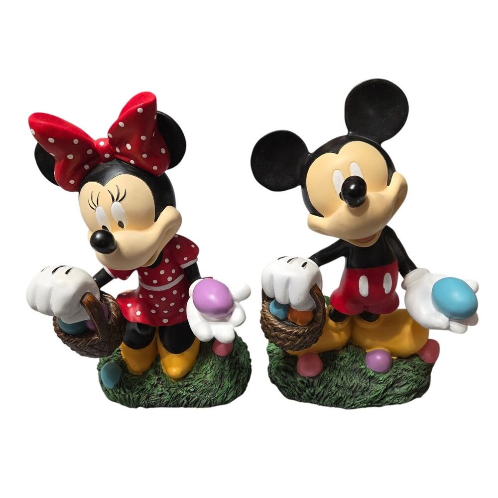 Disney Mickey & Minnie Mouse Easter Figurine 11in Decor Set